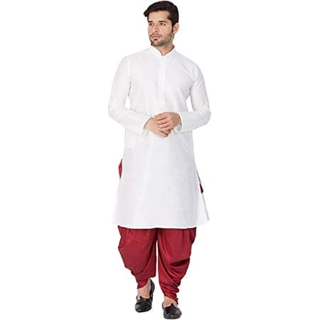 

Royal Kurta Men s Silk Blend Straight Kurta Salwar Set (42 Multi3)