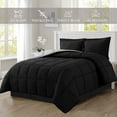 thumbnail image 1 of Mocassi - NEW - 3-Piece Reversible Comforter Set - Full/Queen - All Season Box-Stitched Down Alternative, Black/Silver, 1 of 6