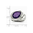 thumbnail image 2 of Stainless Steel Polished With Purple Cubic Zirconia Ring - Size 8, 2 of 4