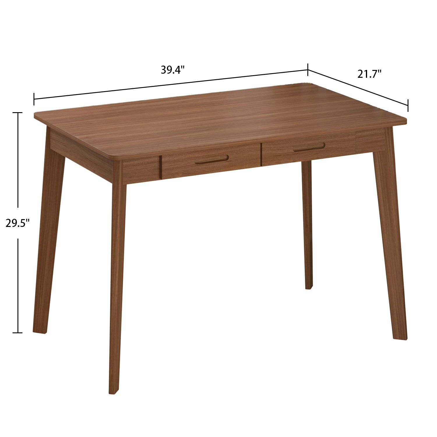 MONSLIPA Industrial Modern Wooden Desk with Storage Drawers, Office Computer Desk and Home Office Desk with Sturdy Wood Legs, 40" Long (Walnut)