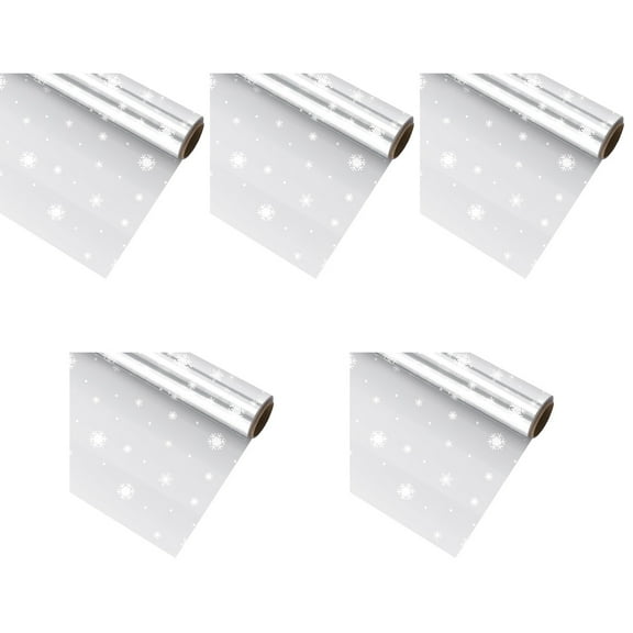 5pcs 2.5 Mil Thickness Cellophane wrapping Roll Snowflake Decorated Cellophane Bags to wrapping Gift Baskets Arts & Crafts (3000x40cm)