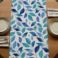 thumbnail image 5 of Table Runners 90 Inches Long Dress Scarves, Spring Leaves Farmhouse Coffee/Dining/Kitchen Table Runner for Living Room, Blue Plants Country Botanical Leaf Beige 13x90 Inch, 5 of 9