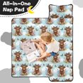 thumbnail image 4 of Highland Cow and Butterfly Print Teens Toddler Nap Mat with Pillow, Sleeping Mat Bag for Preschool Daycare 60"x20", 4 of 6