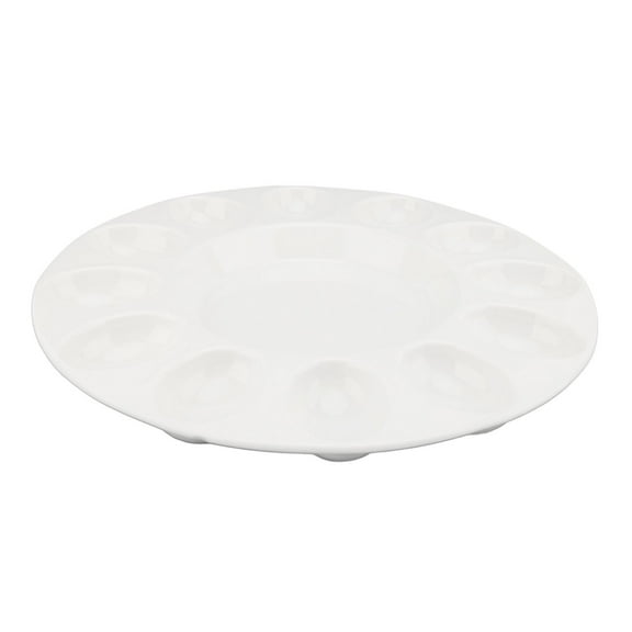 12,Egg Ceramic Deviled Egg Tray, Heat <span Style="background:red"></span> Platter For Parties  Refrigerator, Easy Clean