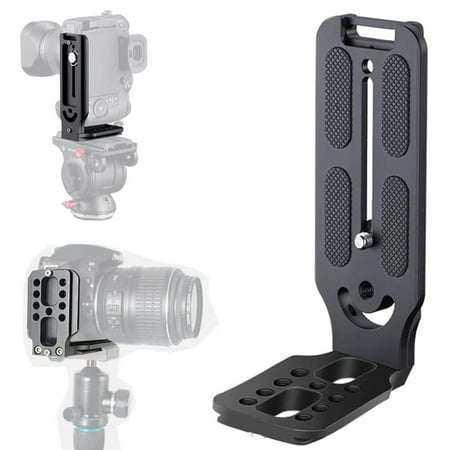 Image of Austok Camera L Bracket with 1/4 Screw Hole Universal DSLR Camera L Plate Vertical and Horizontal Shooting for Tripod Monopod Quick Release Clip Compatible with DSLR Camera Stabilizer