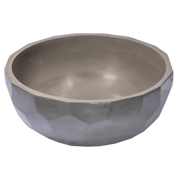 Eden Bath EB_N013DG Round Concrete Vessel Sink with Rough Exterior - Dark Gray