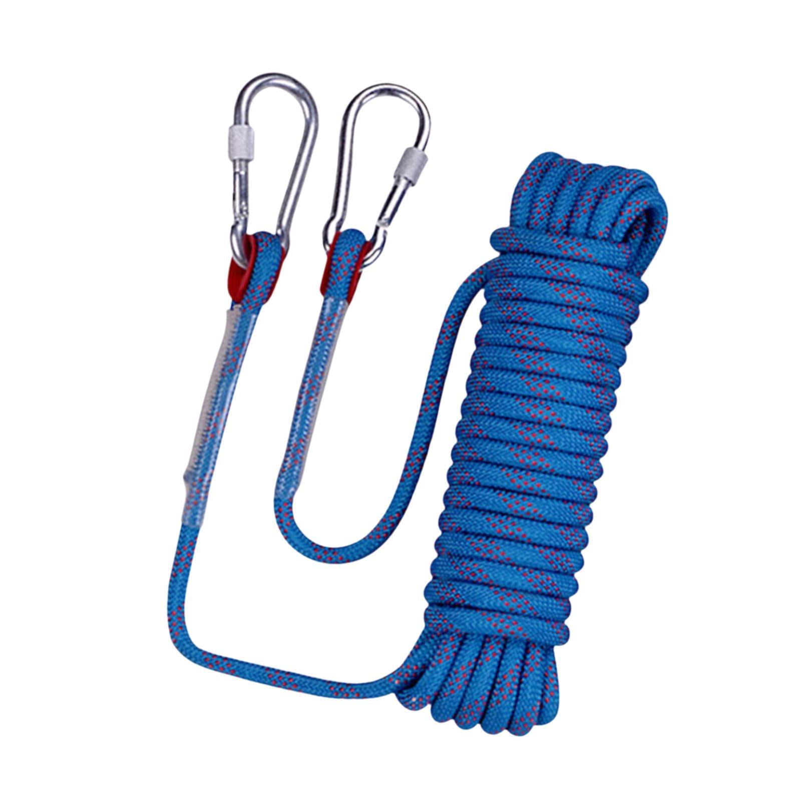 Wswqop Climbing Rope Equipment Portable Compact Outdoor Accessory,with Buckle Rappelling Rope Parachute Rope for Rock Climbing 1cmx30M