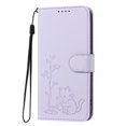thumbnail image 3 of Wallet Leather Case For Motorola Moto G 5G 2025 / 2026 6.7",with Card Holder,wristband, Shockproof Kickstand Embossed Little Cat Watering Tree Phone Case,Light Purple, 3 of 8
