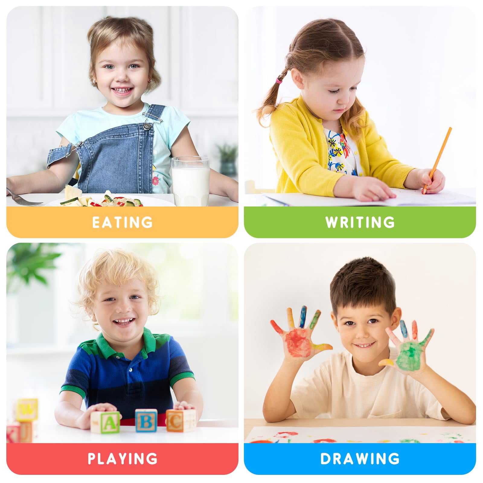 Kids Table & Chair Set with Adjustable Toddler-Safe Non-Slip Legs, Activity & Graffiti-Proof Desktop Ages 3-12