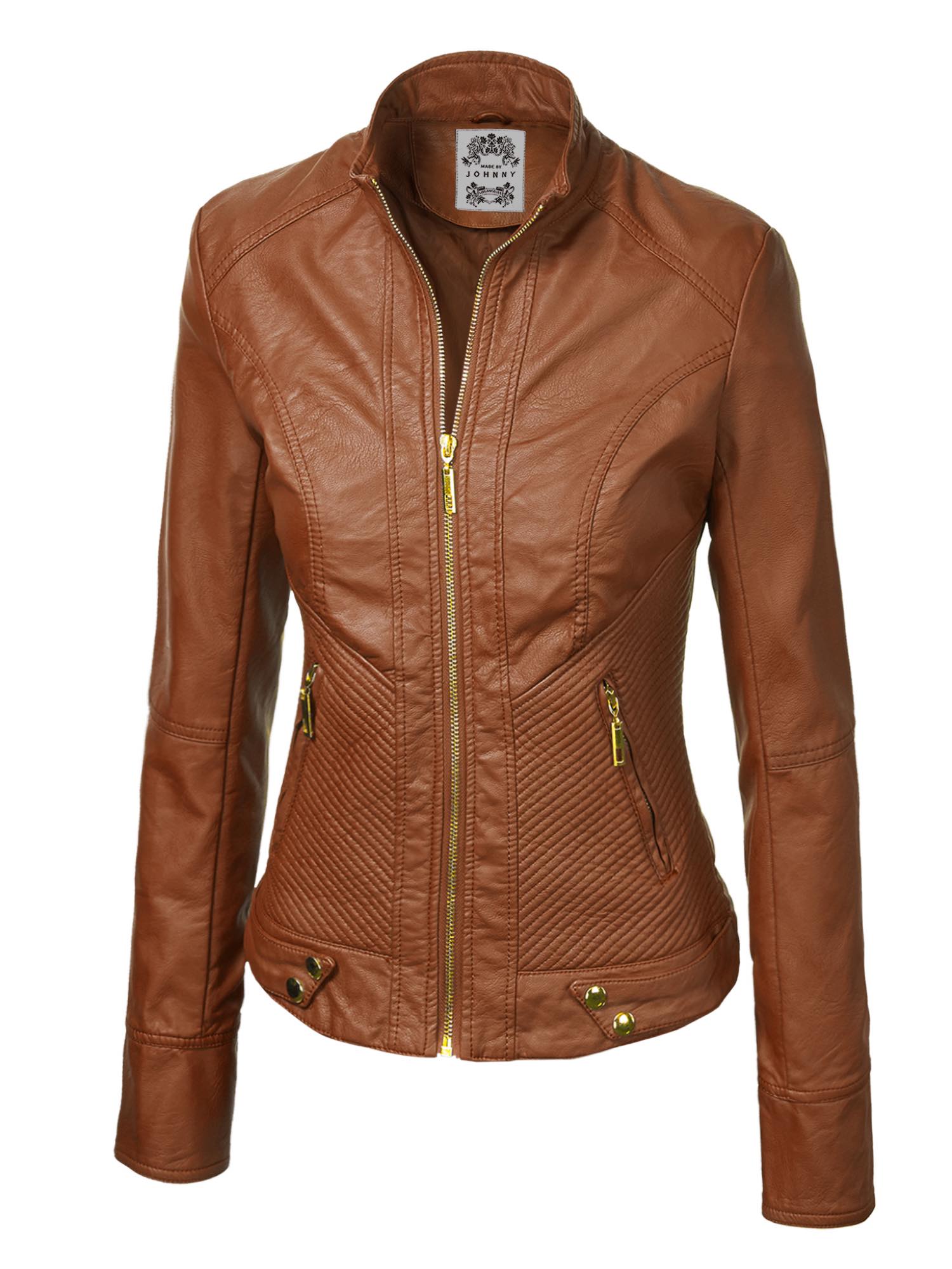 Dressy Vegan Leather Biker Jacket 