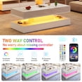 thumbnail image 5 of Chistwod 55" Large Black LED Coffee Table with 2 Storage Drawers, Modern High Gloss Marbling Print Coffee Table with 20 Colors LED Lights & APP Control, 2 Tiers Rectangle Living Room Furniture, 5 of 9