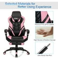thumbnail image 6 of Gymax Office Computer Desk Chair Gaming Chair Adjustable Swivel w/Footrest Pink, 6 of 10