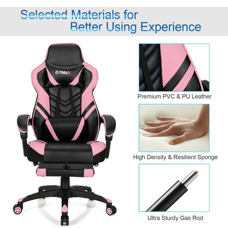 Gymax Gamer's Ergonomic Office Chair with Footrest, Adjustable