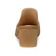 thumbnail image 2 of BLISSFUL STEP Women's Slide Mules Pointed Toe Chunky Heel Brown 7, 2 of 7