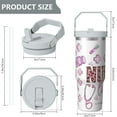 thumbnail image 5 of 1pc Nurse 30oz Tumbler with Straw & Handle - Insulated Stainless Steel Cup | Holiday Gift for Man Women (Christmas, Valentine's, Birthday), 5 of 7