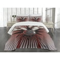 thumbnail image 3 of Ambesonne Bowling Party Quilted Bedspread Set 3 Pcs, Ball Crash Pins, Queen Size, Mauve Grey Red, 3 of 5