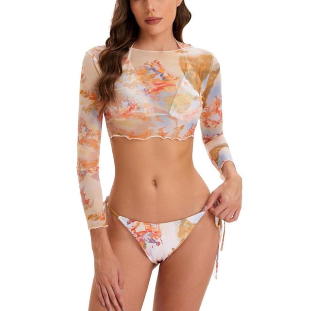 Traje de baño de 2 piezas para mujer, trajes de baño para mujer, bikini de dos piezas con espalda descubierta y vendaje, conjunto de ropa de playa para mujer