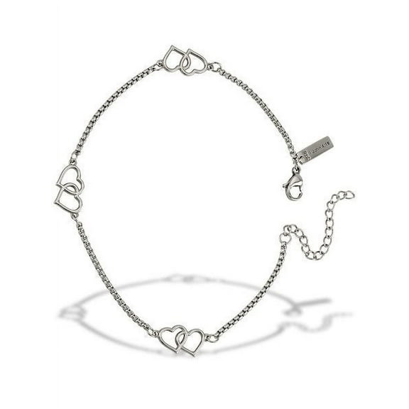 Stainless Steel Double Heart Anklet-1 John 4:19 by Shields of Strength