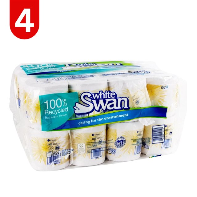 White Swan 1-ply Individually Wrapped Bathroom Tissue Rolls, 24-pack, 4-Pack
