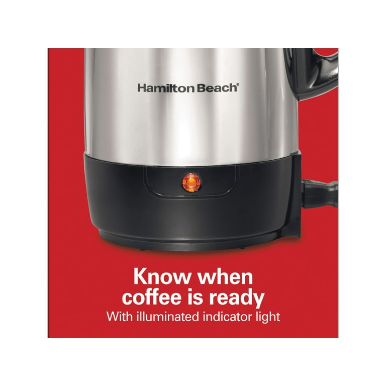 Hamilton Beach 4 - 12 Cup Percolator Coffee Pot # 40616 complete with brew  light
