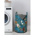 thumbnail image 3 of Botanical Laundry Bag, Repetitive Flowers Plants Butterflies Birds Blooming Garden Elements Theme, Hamper Basket with Handles Drawstring Closure for Laundromats, 13" x 19", Multicolor, by Ambesonne, 3 of 4