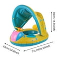 thumbnail image 3 of Salvavidas inflable para piscina para niños con forma de coche con protección solar. Anillo de natación con asa antideslizante adecuado para niños de 1 a 4 años., 3 of 7