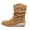 Coffee, variant on Womens Slouch Flat Boots Low Wedge Heel Ankle Booties Suede Comfort Pull on Casual Shoes