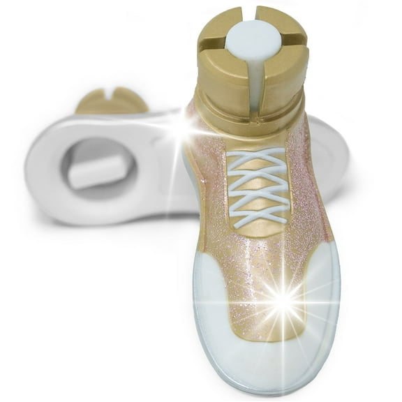 Top Glides Sneaker Walker Glides - Adjustable, 1 Pair, Gold Glitter