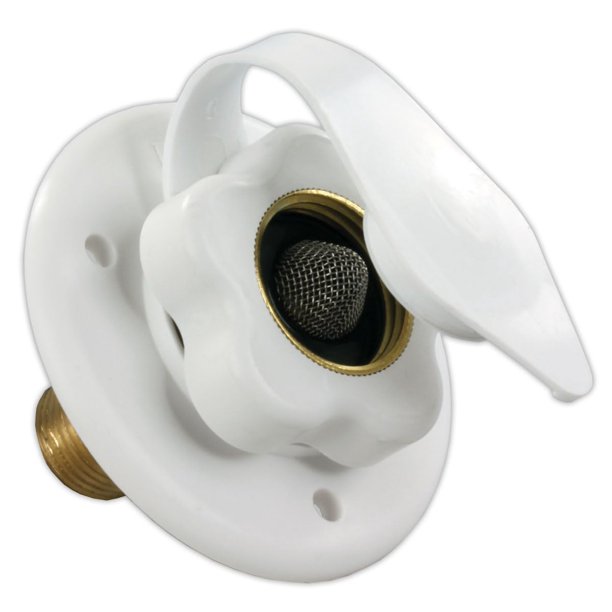 Conjunto de llenado de agua B&B Molders 94214, válvula de retención de latón, blanco
