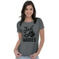 thumbnail image 3 of Just Married Bride Groom Newlywed Womens Fitted Plus Size Graphic Tee Brisco Brands 2X, 3 of 4
