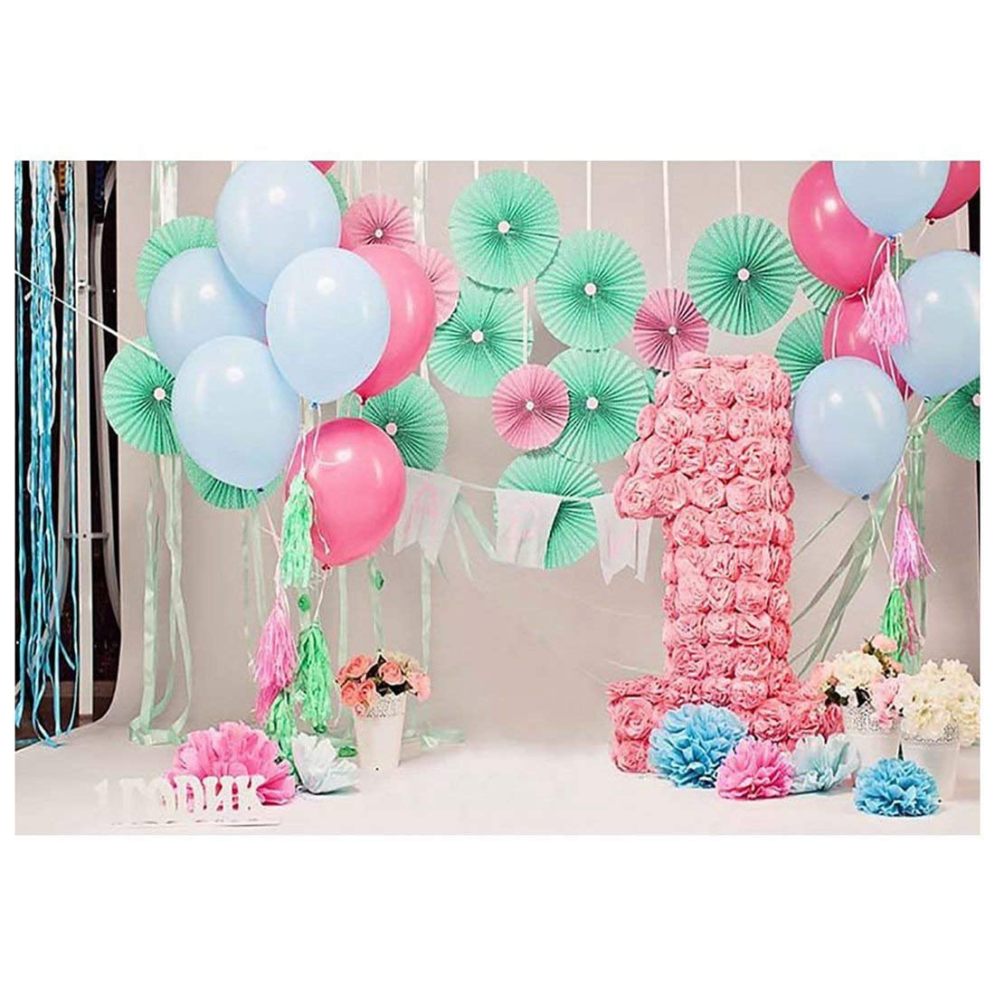 ABPHOTO Polyester 7x5ft Photography Backdrops Party Pink Balloons ...