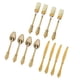 thumbnail image 1 of 3x Cubiertos de plástico desechables - de 4 tenedores + 4 cucharas + 4 cuchillos - Artículos para bodas (4 - Dorado, plateado, SM SunniMix Cubiertos de vajilla de fiesta, 1 of 8
