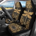 thumbnail image 2 of Xoenoiee Yellow Mandala Dragonfly Pattern Car Seat Covers 2 Packs Set Auto Interior Accessories Universal Bucket Front Seats Protector Cover for Cars Sedan SUV, 2 of 6