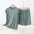 thumbnail image 2 of Njagoc3 Women's V Neck Lounge Set Short Sleeve Top with Contrast Piping and Shorts 2 Piece Summer Sleepwear, 2 of 6