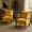 Yellow, variant on Villeston Chenille Accent Chairs(Set of 2), Solid Wood Armrests Armchairs with Comfortable Cushions and Lumbar,Yellow