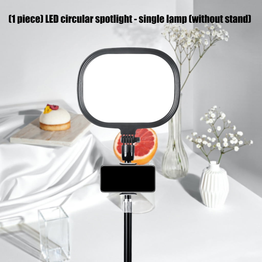 Zeiwohndc Professional LED Round Light 3 Color Temperatures Modifiable Stand Phone Owner