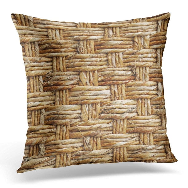 CMFUN Beige Bamboo Woven Rattan with Natural Patterns Tan Bars Pillow Case Pillow Cover 20x20