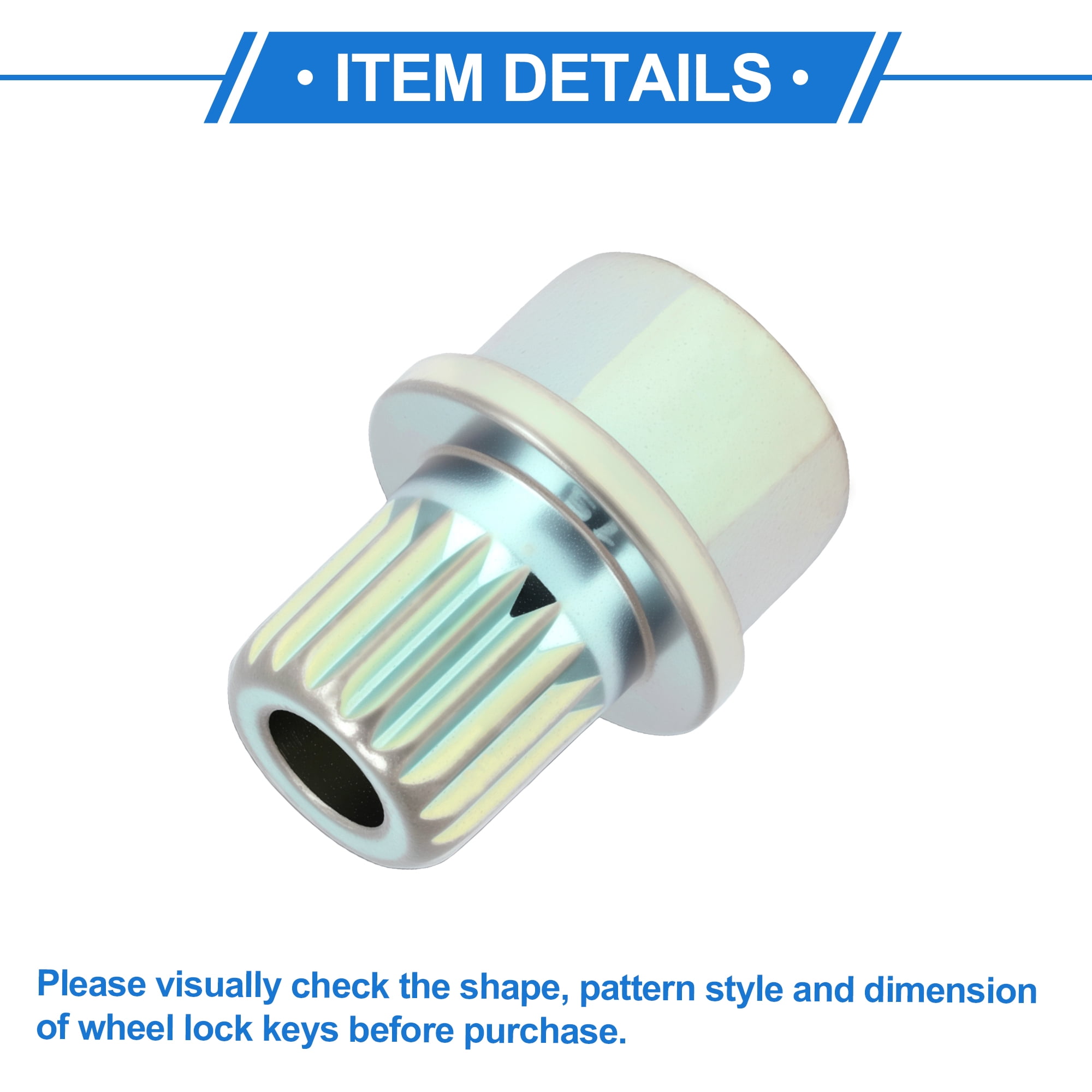 Unique Bargains Vehicle Wheel Lock Lugnut for BMW, Durable 35/19PT Galvanized Alloy Steel