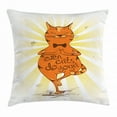 thumbnail image 1 of Yoga Throw Pillow Cushion Cover, Peaceful Cat with a Motivational Phrase Asana Balance Position Relaxation, Decorative Square Accent Pillow Case, 24 X 24 Inches, Orange Yellow Brown, by Ambesonne, 1 of 2