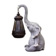 thumbnail image 4 of Elephant Outdoor Garden Statue with Solar Lantern Sculpture Modern Elephant Lamp Gray, 4 of 8