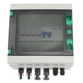 thumbnail image 1 of Caja combinadora solar fotovoltaica de 2 hilos de plástico, fusible de 15 A, disyuntor de protección contra rayos, 2 entradas, 1 salida, CC 1000 V, IP65, resistente al agua, 1 of 14