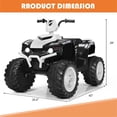 thumbnail image 3 of Pemberly Row 12V Kids 4 Wheeler ATV Quad Ride On Car w/ LED Lights Music USB, 3 of 8