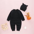 thumbnail image 6 of Generic Boys Girls Halloween Pumpkin Knitted Sweater Baby Jumpsuit Romper Hat Caps Cotton Outfits Clothes for Christmas Holiday Party Halloween（6-12 Months Black）, 6 of 8