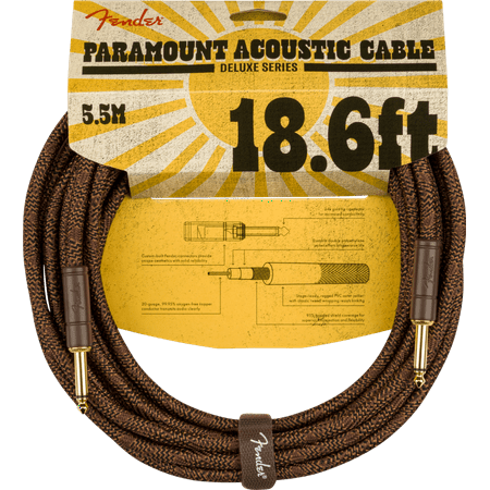 Fender® Paramount 18.6' Acoustic Instrument Cable, Brown MODEL #: 0990918007