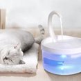 thumbnail image 2 of Fuente para gatos con filtro, dispensador automático de agua, bomba de agua USB para mascotas, bebedero con luz LED, elegante cuenco de agua, silencioso, reciclable, transparente, 2 of 5