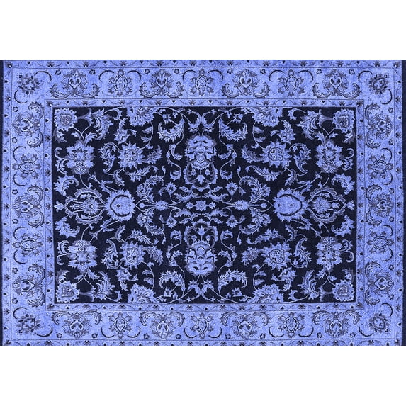 Ahgly Company Indoor Rectangle Oriental Blue Industrial Area Rugs, 8' x 10'