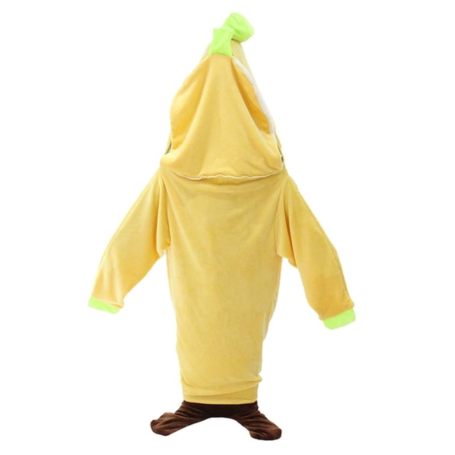 Saco de dormir de frutas, portátil, manta de plátano, sudadera con capucha, mono, de casa, Pascua, ropa de dormir de felpa, manta, celebración, XXL Macarena Manta de dinosaurio usable