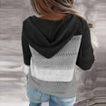 thumbnail image 4 of BLVB Womens Long Sleeve Knit Sweater Zip Up Hoodie Jacket Lightweight Drawstring Color Block Sweatshirt 2025 Fall Clothes, 4 of 7