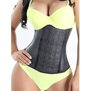 MISS MOLY Latex Waist Cincher Waist Trainer Trimmer Long Torso with 3 Hook Rows Corset Shapewear For Women, Style CY9843