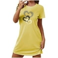 thumbnail image 2 of Camisón corto de mujer, vestido de largo medio con estampado de moda, camisón corto extragrande de mujer, camisón de manga corta con estampado de pecho a la moda, camisón de mujer, 2 of 6
